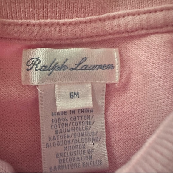 Ralph Lauren 6 Months Baby Girl Pink Polo Ruffle Dress Spring Summer - Picture 4 of 5